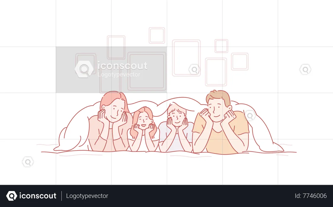 Familia pasando tiempo juntos  Ilustración