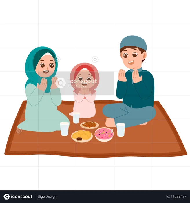 Familien-Iftar Ramadan  Illustration