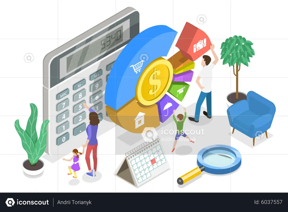 Verwaltung des Familienbudgets  Illustration