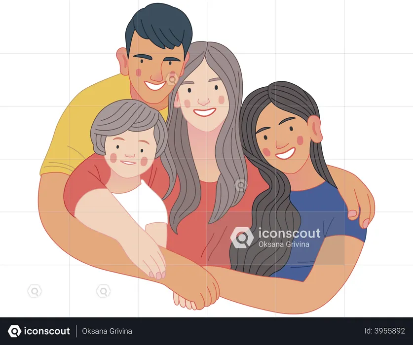 Famille heureuse  Illustration