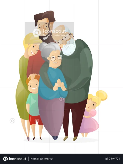 Famille heureuse ensemble  Illustration