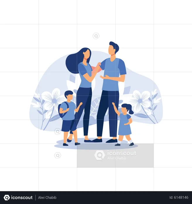 Famille prospère  Illustration