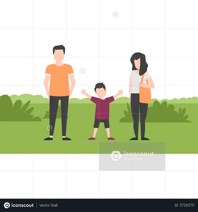 Family at vacation  Illustration