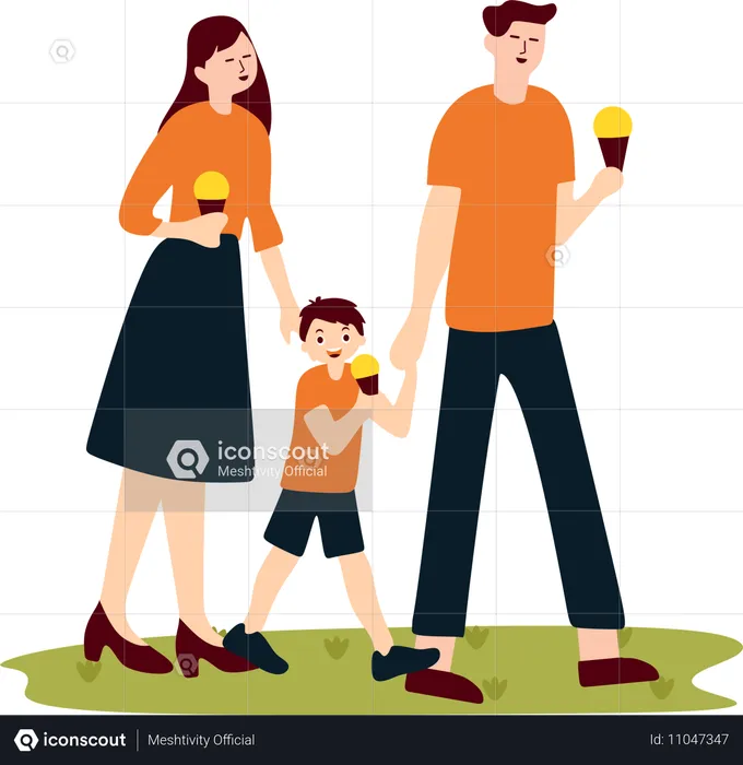 Family Bonding makes family strong  Illustration