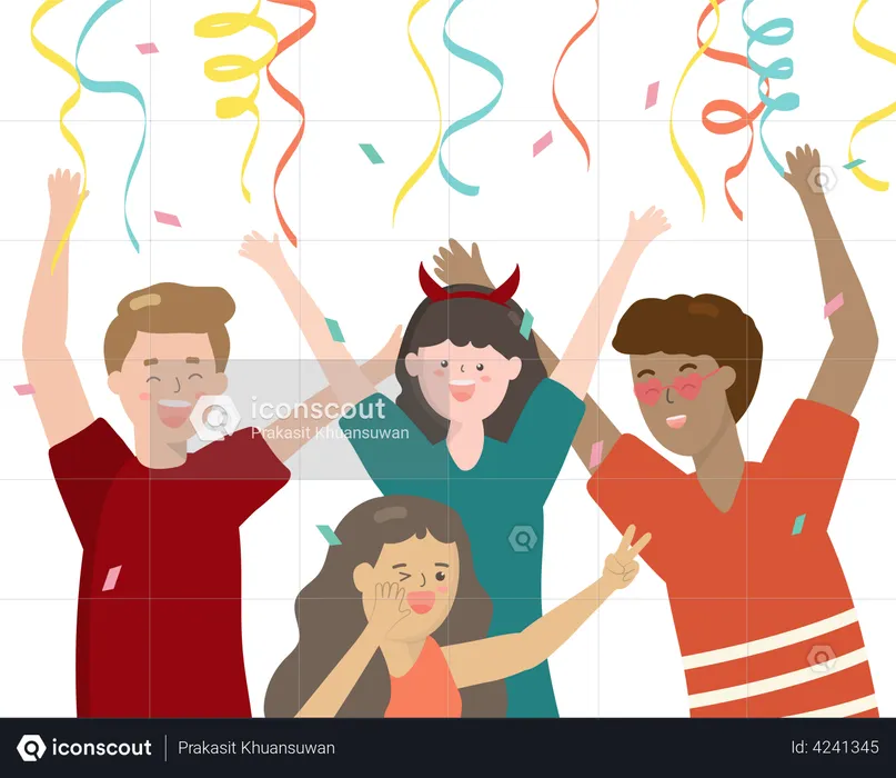 Family celebrating party  Illustration