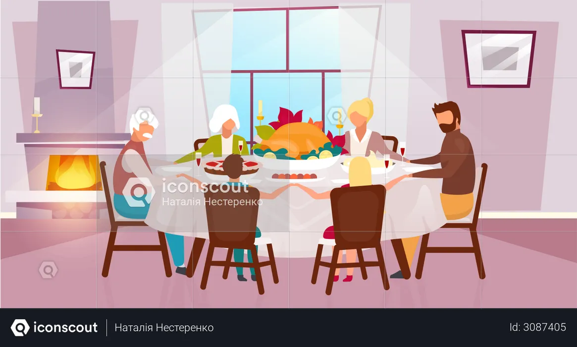 Family dinner  Illustration