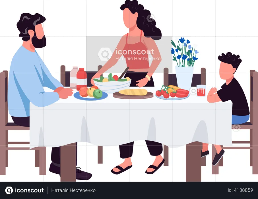 Family Dinner  Illustration