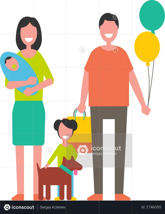 Family enjoying quality time  Illustration