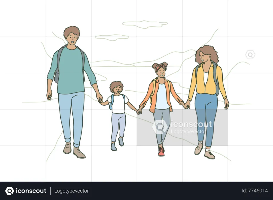 Family going for trip  Illustration