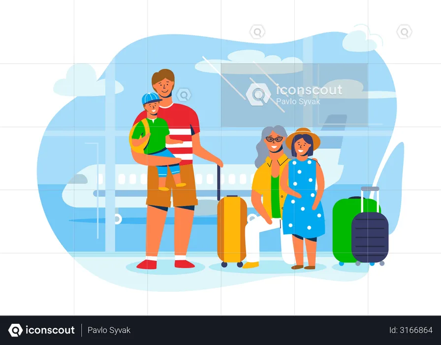 Family going on vacation  Illustration