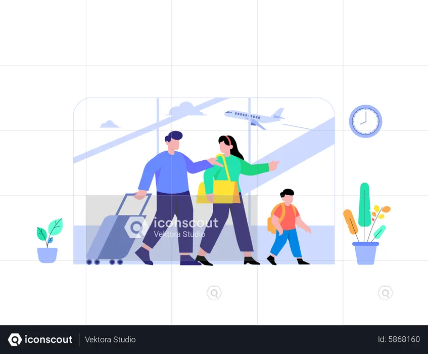 Family going on vacation  Illustration