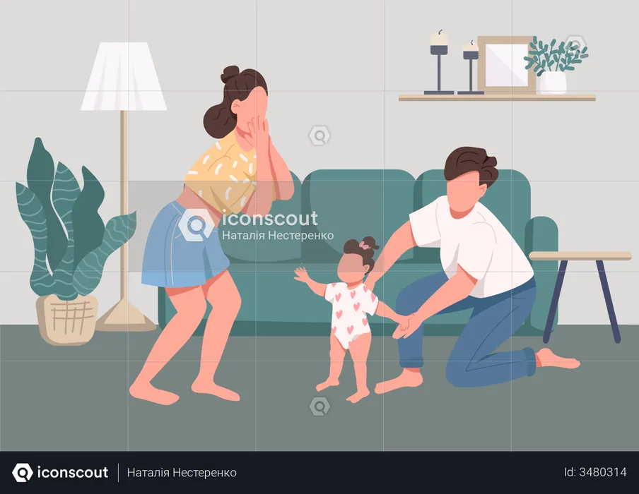 Family happy moments  Illustration