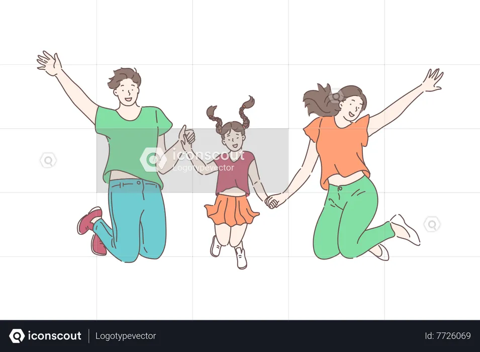 Family having fun  Illustration