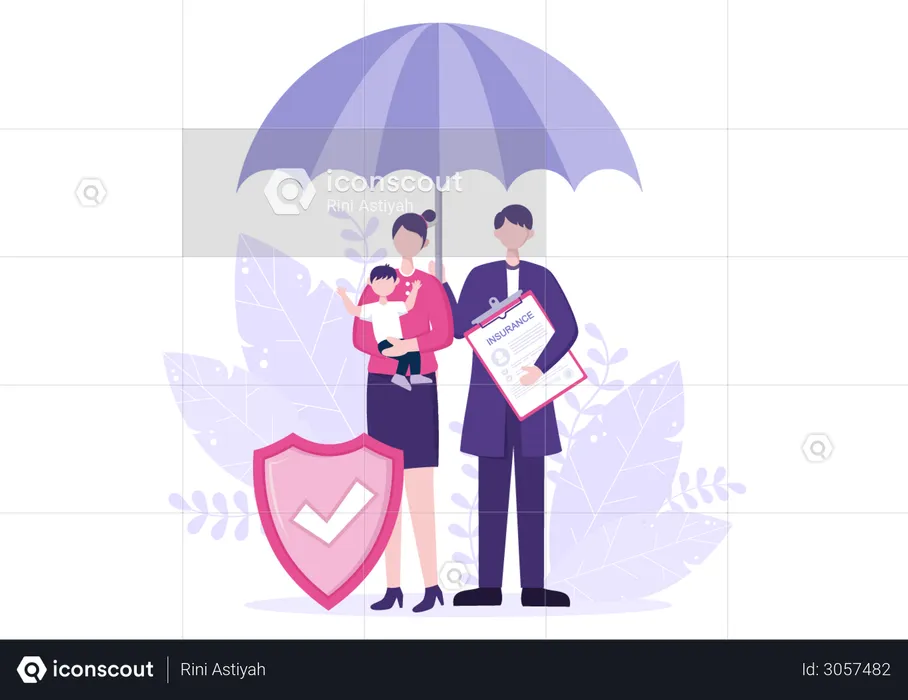 Family Health Insurance  Illustration