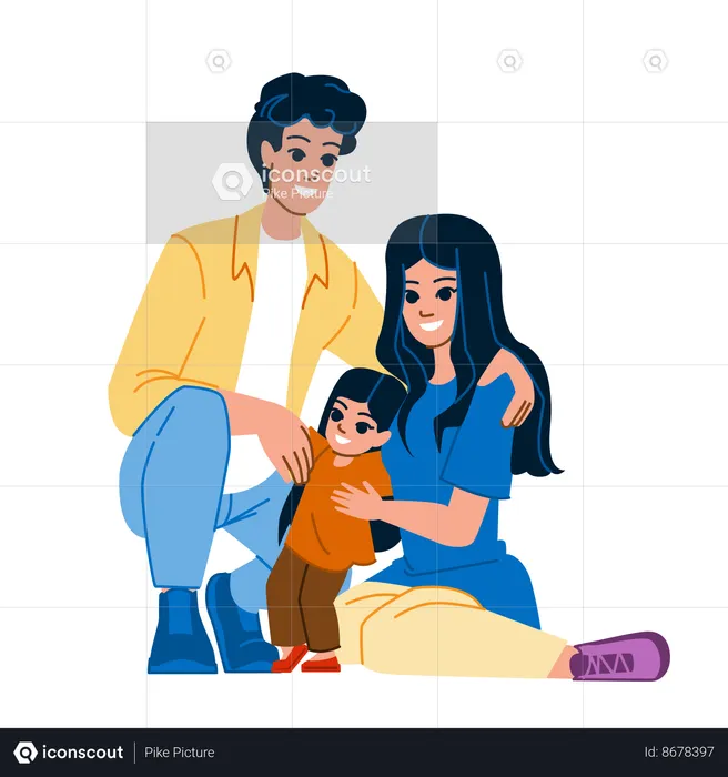 Family hug  Illustration