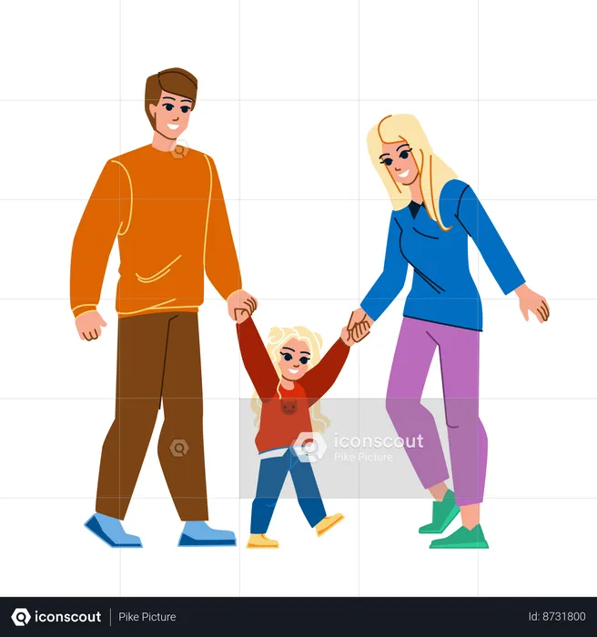 Family is playing with kid  Illustration