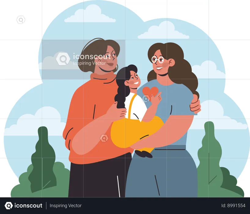 Family is spending time with each other  Illustration