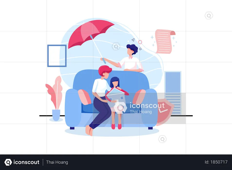 Family Life Insurance concept  Illustration
