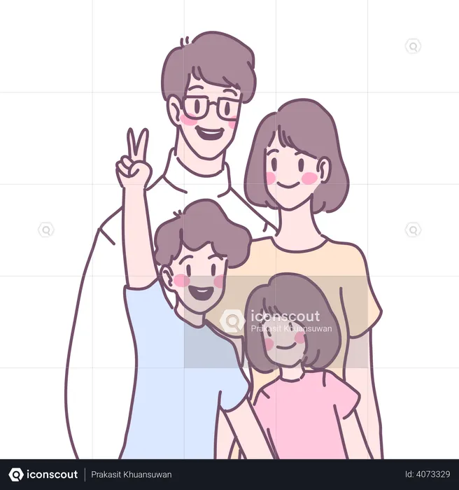 Family living together  Illustration