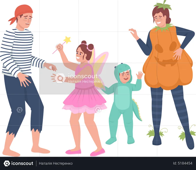 Family members celebrating  Illustration