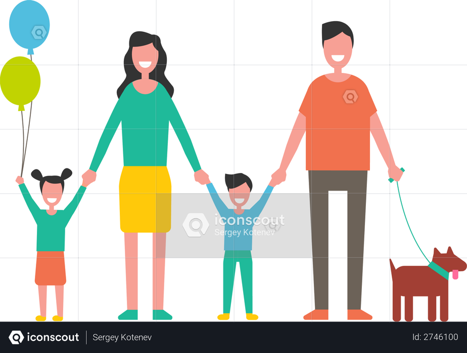 Best Premium Family members holding hands Illustration download in PNG ...