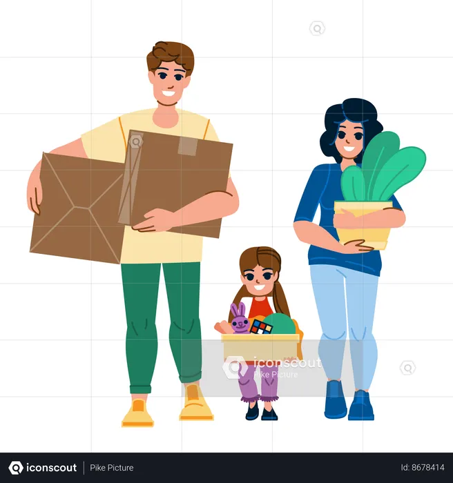 Family moving  Illustration