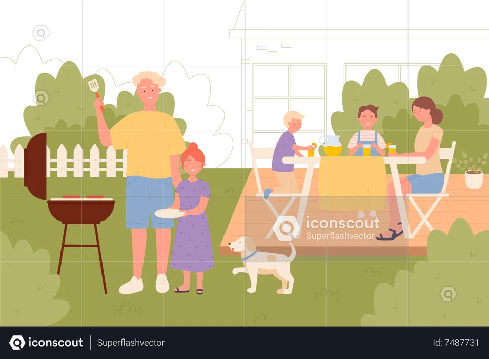 Family on picnic  Illustration