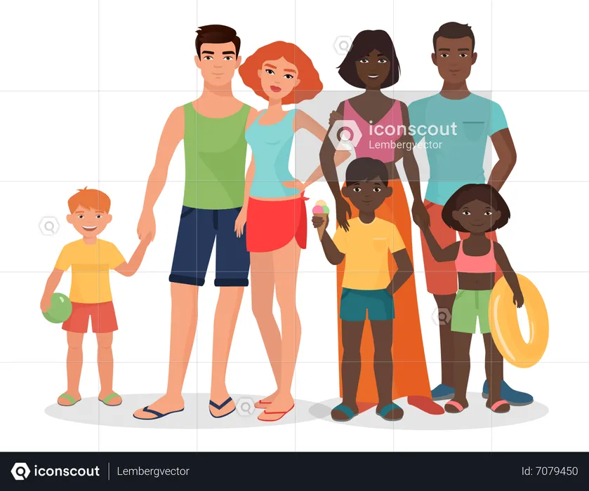 Family on Vacation  Illustration