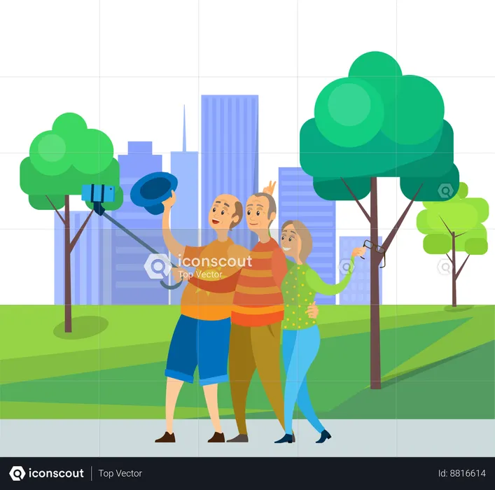 Family selfie  Illustration