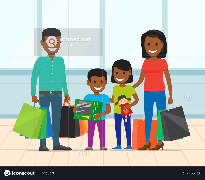 Family shopping  Illustration