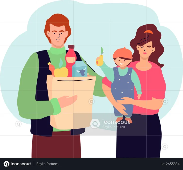 Family shopping  Illustration