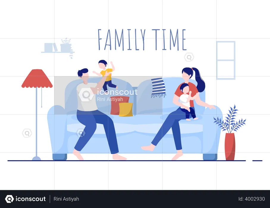 Family Spending Time  Illustration