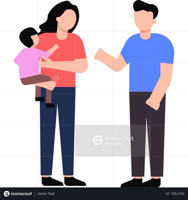 Family standing  Illustration