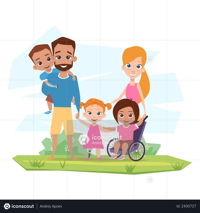 Family standing together  Illustration