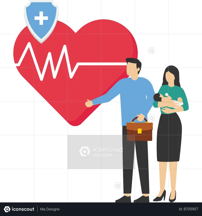 Family taking health insurance  Illustration