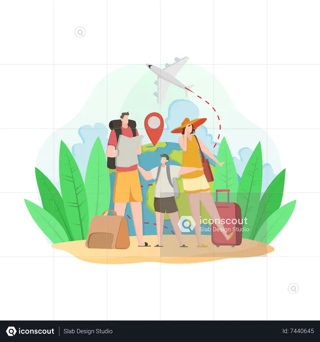 Family travelling  Illustration