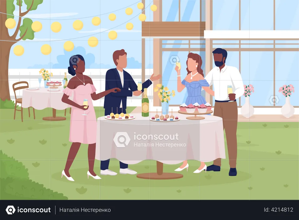 Fancy outdoor reception  Illustration