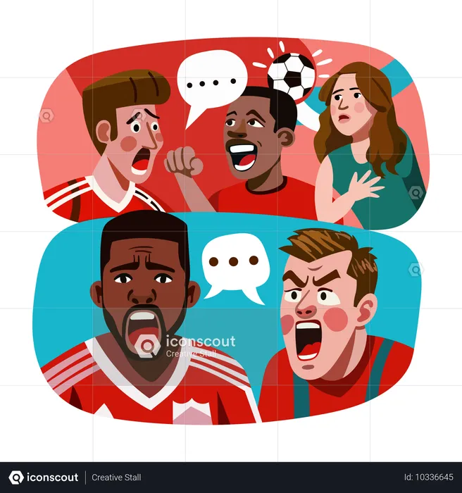 Fans shouting while cheering  Illustration