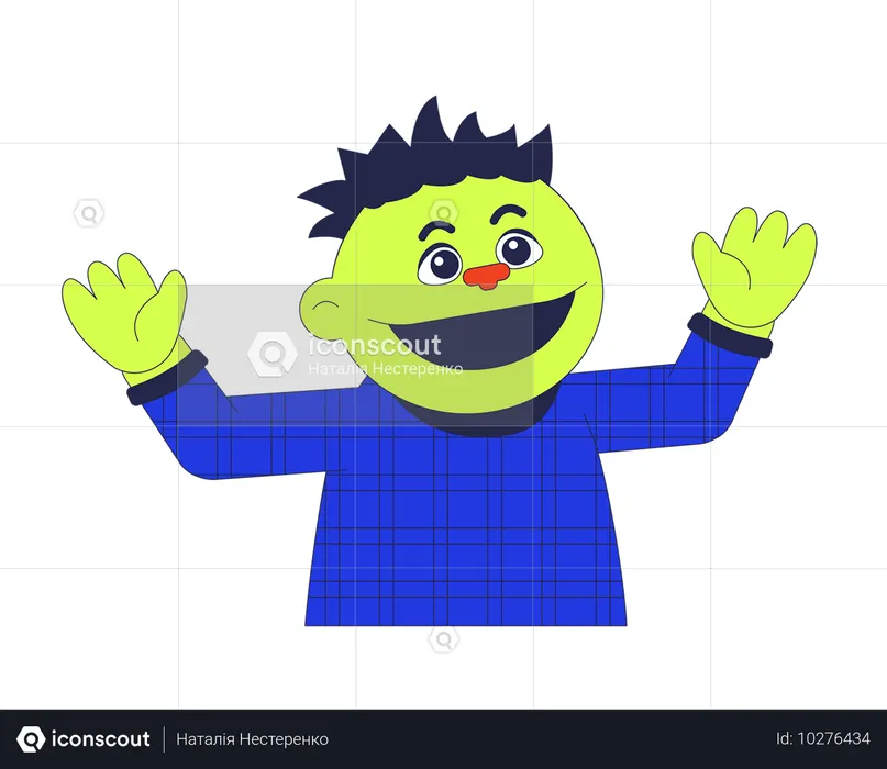 Fantoche de mão menino feliz  Ilustração
