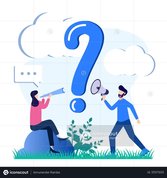 FAQ frequently asked help  Illustration