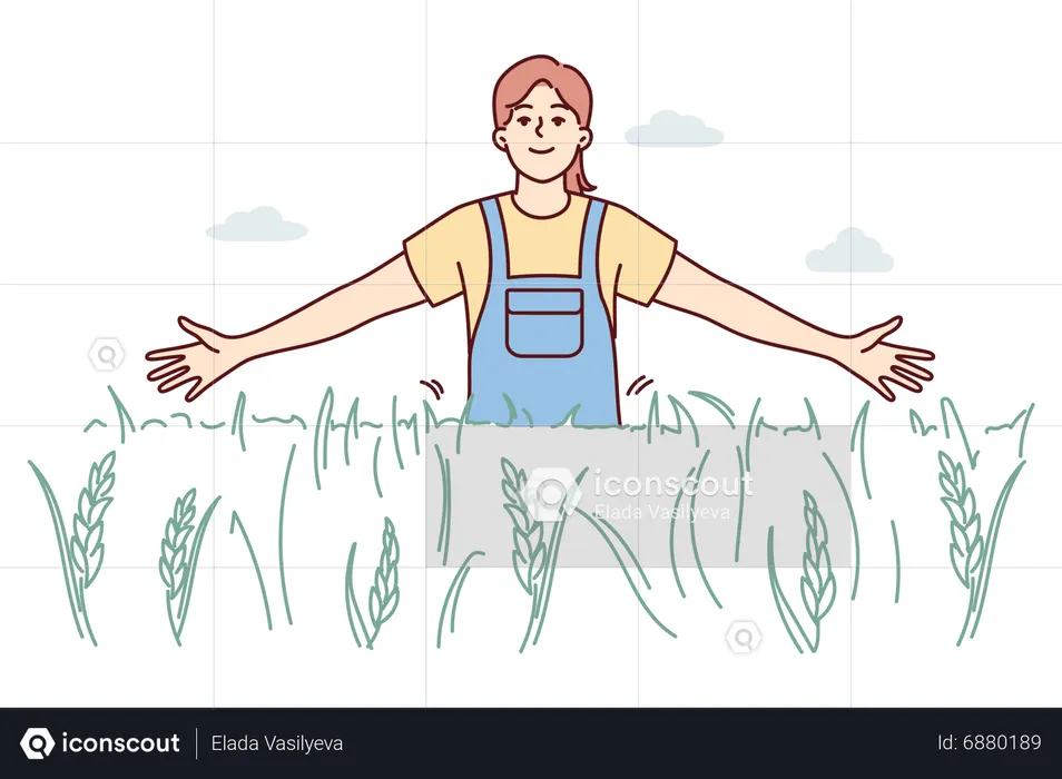 Farmer with fresh harvest  Illustration