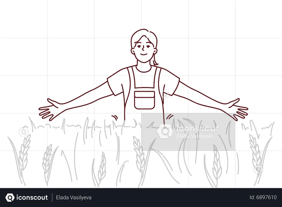 Farmer with fresh harvest  Illustration