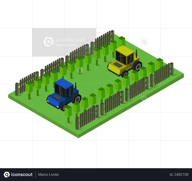 Farming tractor  Illustration