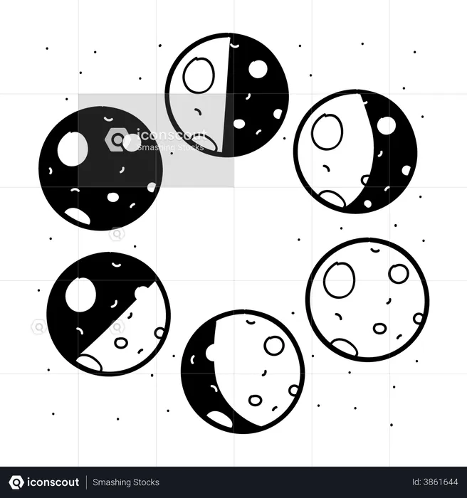 Fases da lua  Ilustração