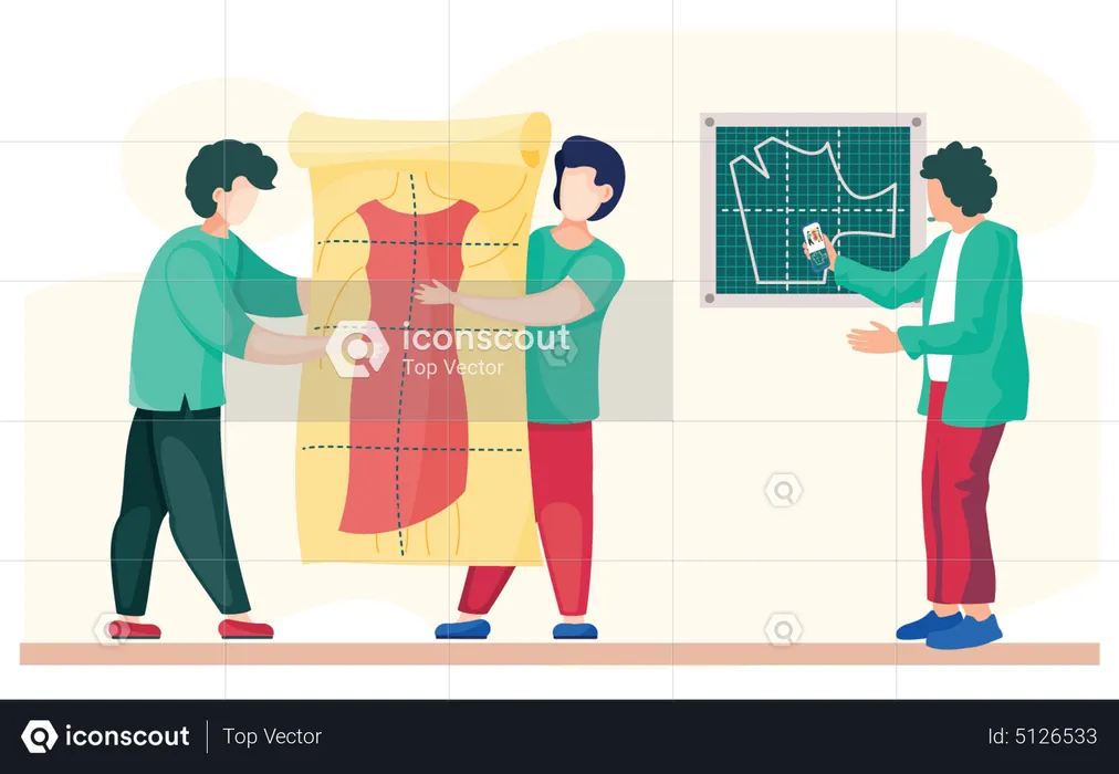 Fashion Designers Working Together  Illustration