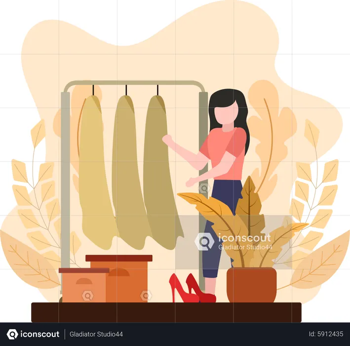 Fashion Dressmaker showing cloth  Illustration