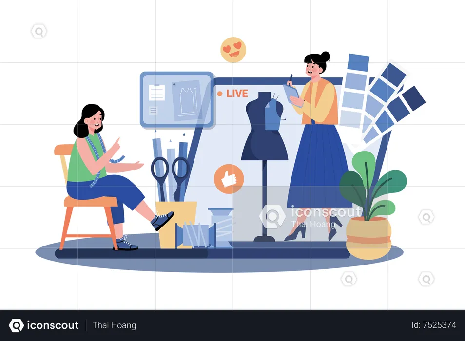 Fashion enthusiast follows designers for trends  Illustration