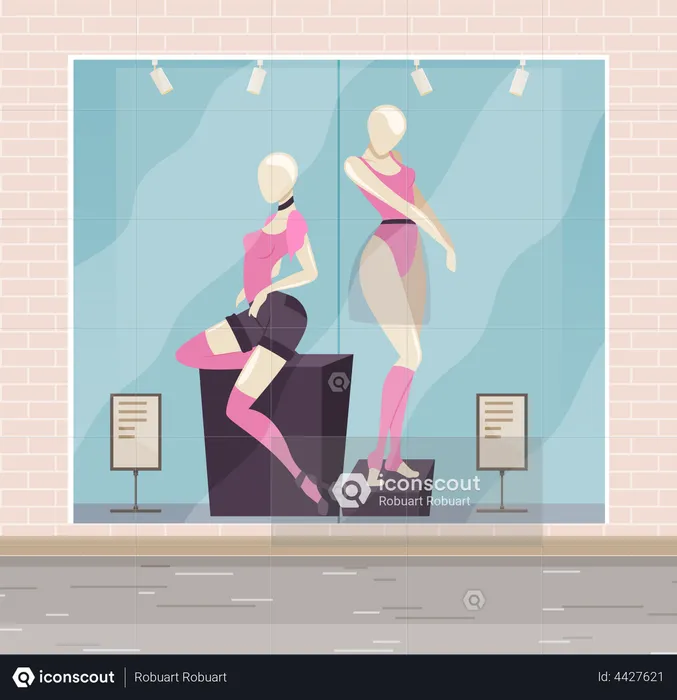 Fashion lingerie store  Illustration