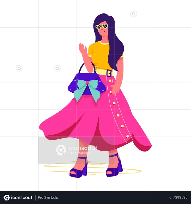 Fashionable Girl  Illustration