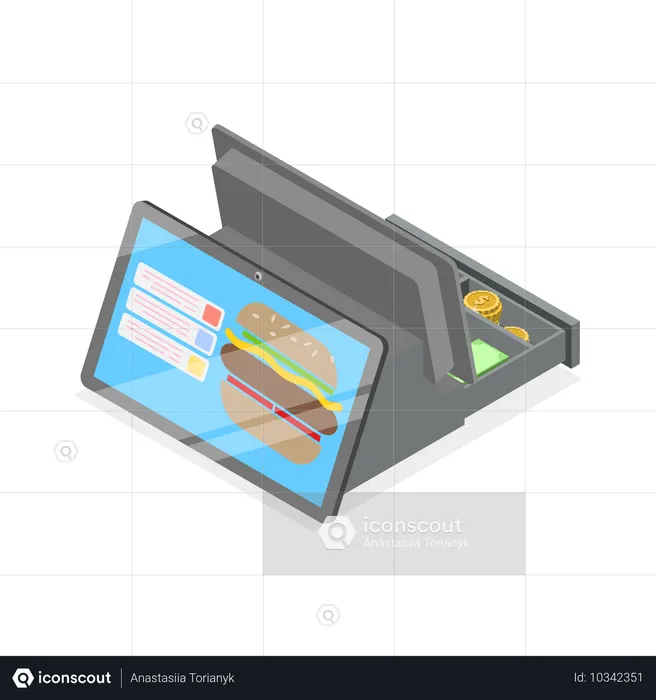 Fast-Food-Kassenterminal  Illustration